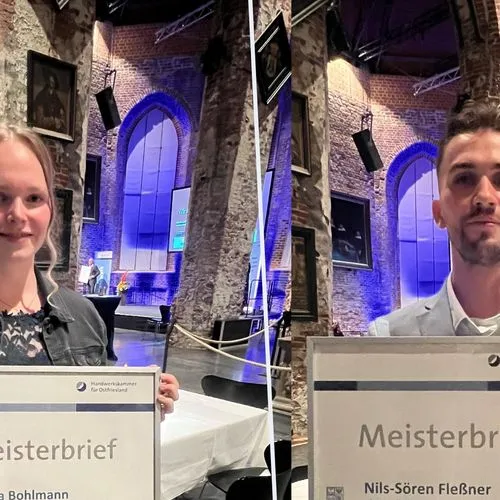Janna Bohlmann, Malermeisterin und Nils-Sören Fleßner, Kfz-Mechatronikermeister